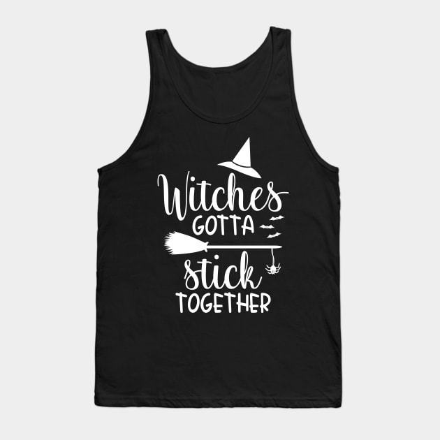 Witches Gotta Stick Together Witch Hat Tank Top by notami